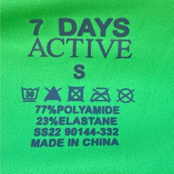 7 Days Active Colorblock Emmet Leggings Blue Green Small Sporty Chic Yoga Gym - Picture 5 of 8